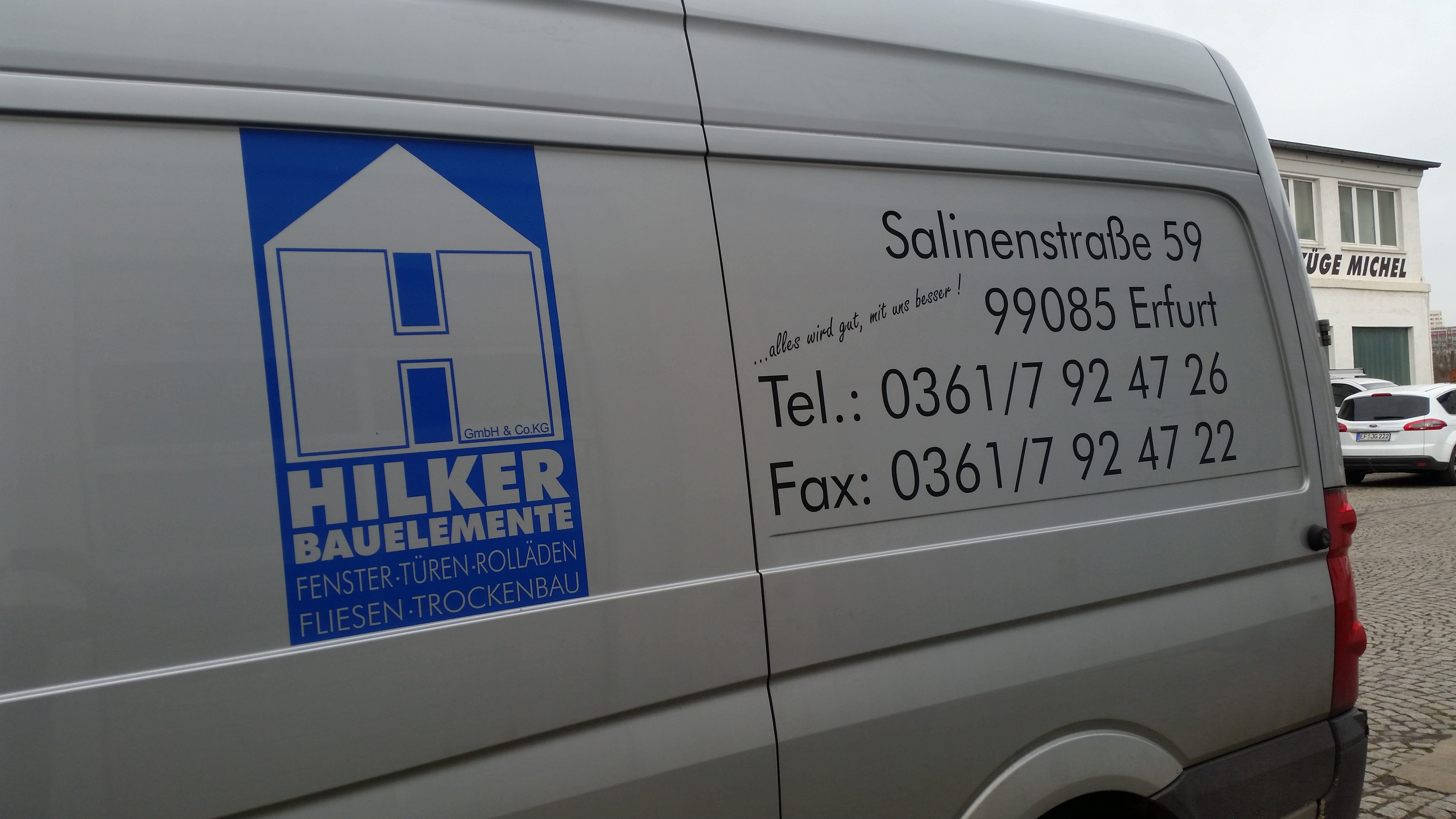 Fahrzeugbeschriftung Hilker Bauelemente